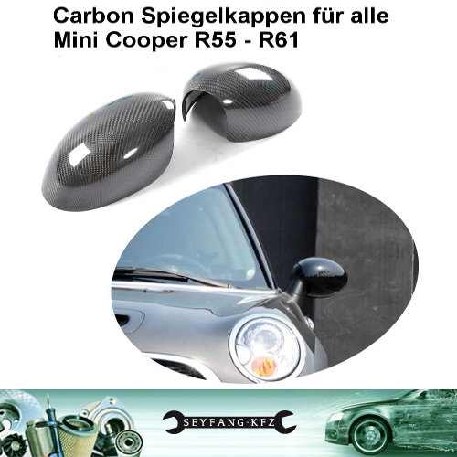 Spiegelkappen aus Carbon für Mini Cooper R55 R56 R57 R58 R59 R60 R61