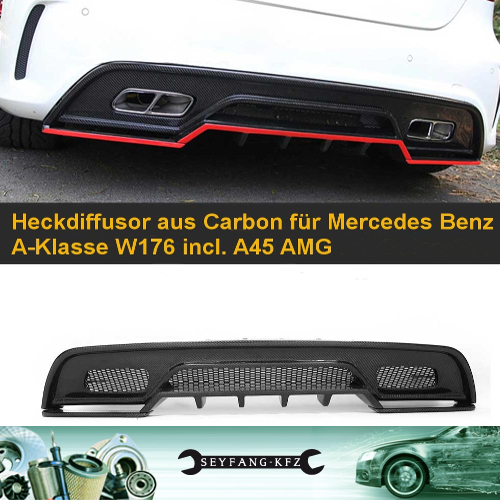 Heckdiffusor aus Carbon für Mercedes Benz A-Klasse W176 + A45 AMG
