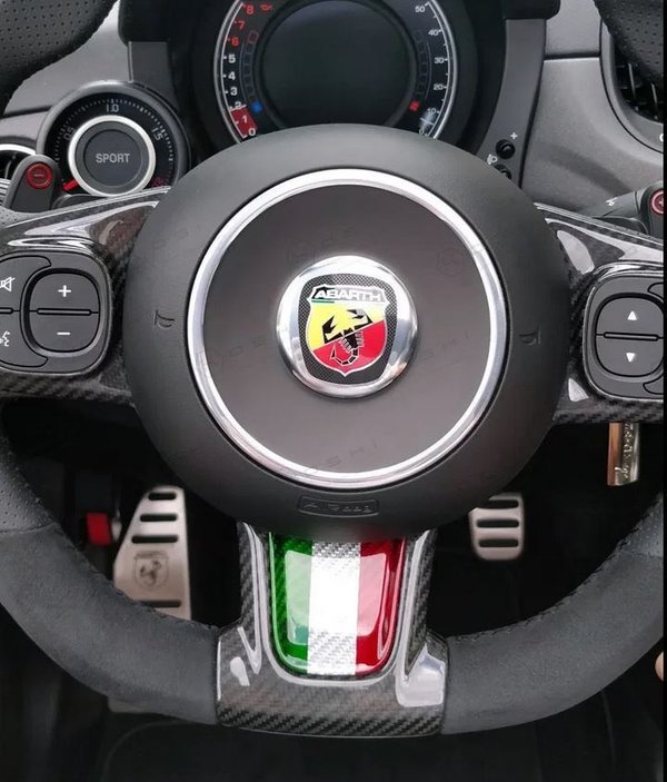 Koshi Carbon Inlay Lenkrad Tricolore Italy Fiat 500 + 595 Abarth ab 2016