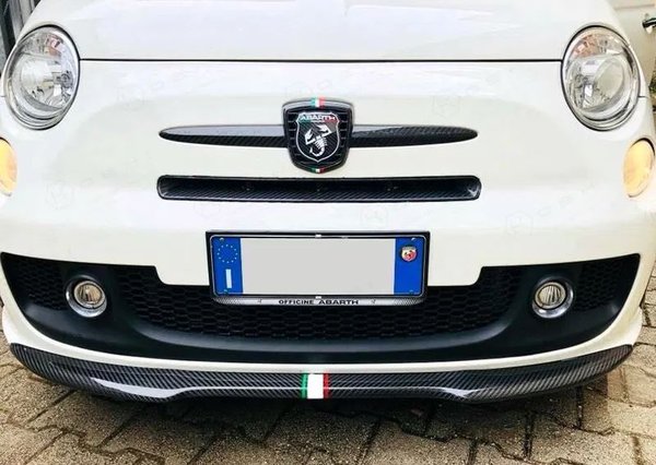 Koshi Carbon Emblemcover vorne Italy für Fiat 500 + 595 Abarth