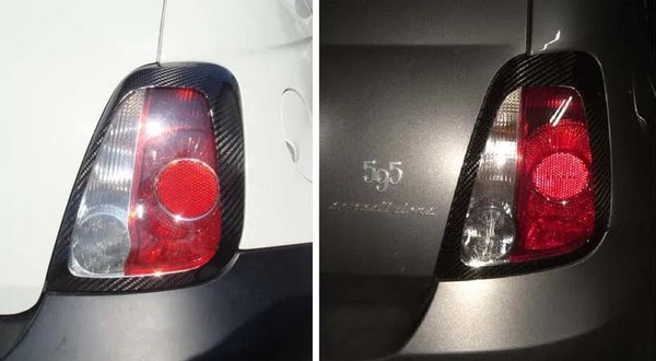 Koshi Carbon Rücklichtcover für Fiat 500 + 595 Abarth